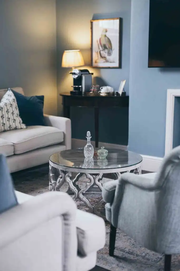 Comfortable guest lounge at Rowton Castle